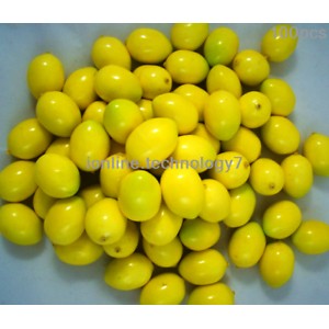 100pcs fake Yellow mini lemon Plastic artificial Fruit House Party kitchen decor   263857419224